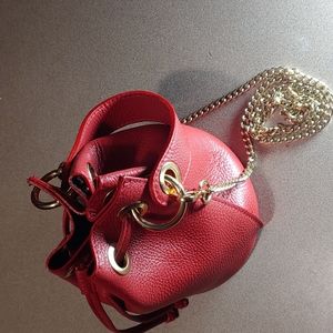 NEW! NWOT ANNA PAOLA Italian Leather Bucket Bag